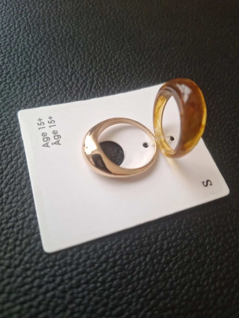 GAP Amber Resin Dome Ring with Gold Band